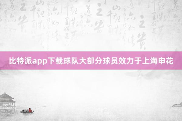 比特派app下载球队大部分球员效力于上海申花
