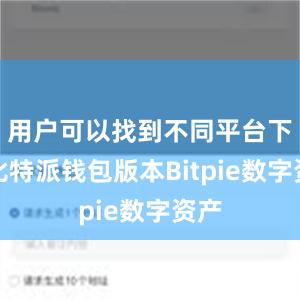 用户可以找到不同平台下的比特派钱包版本Bitpie数字资产